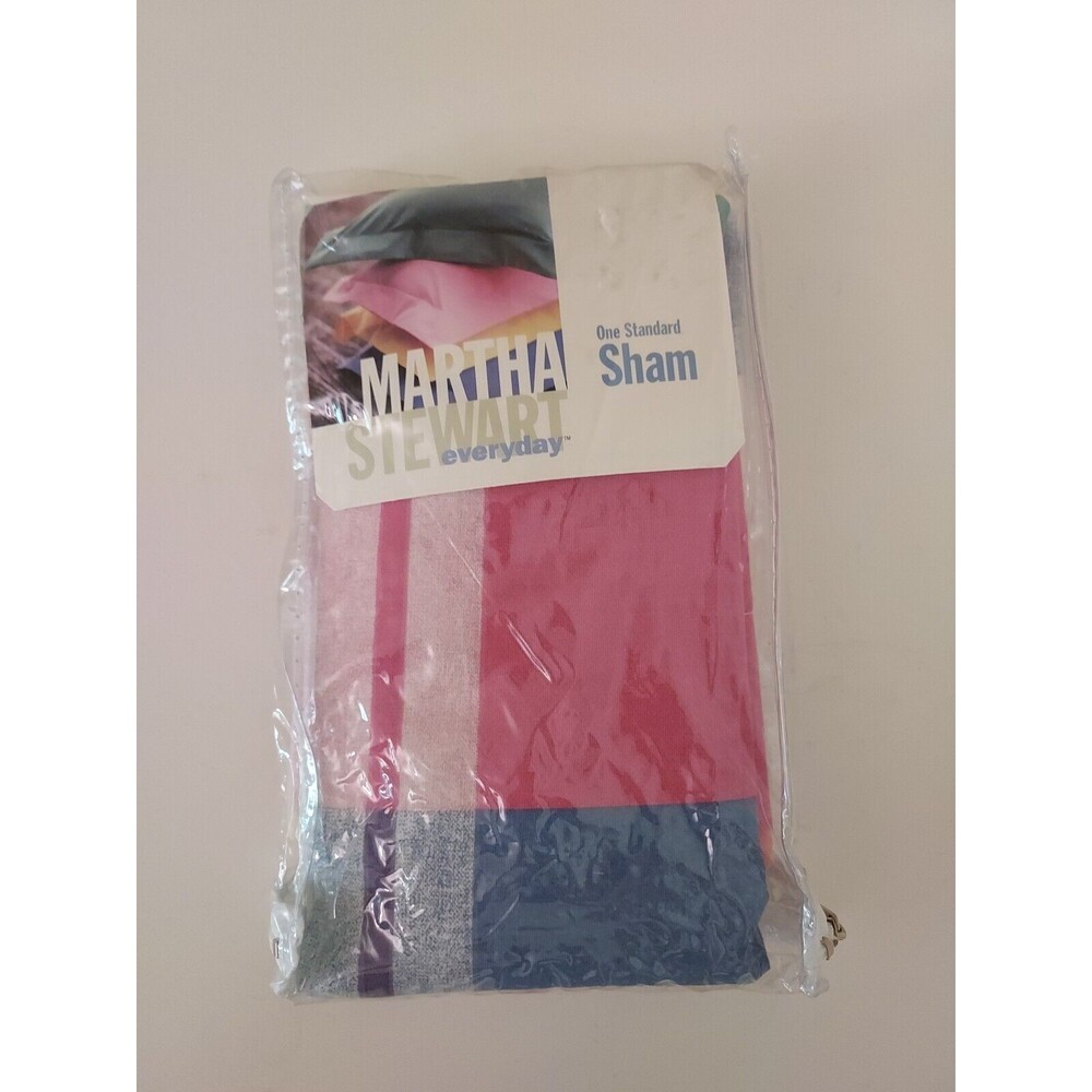 Vintage Martha Steward Everyday Standard Pillow Sham Multicolor Plaid NEW